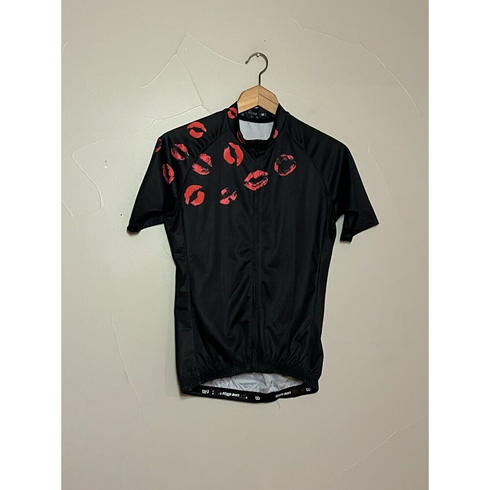 Bicycle Booth BB Women’s Kiss‎ Lips Cycling Jersey, Medium Road, Mountain,Gravel